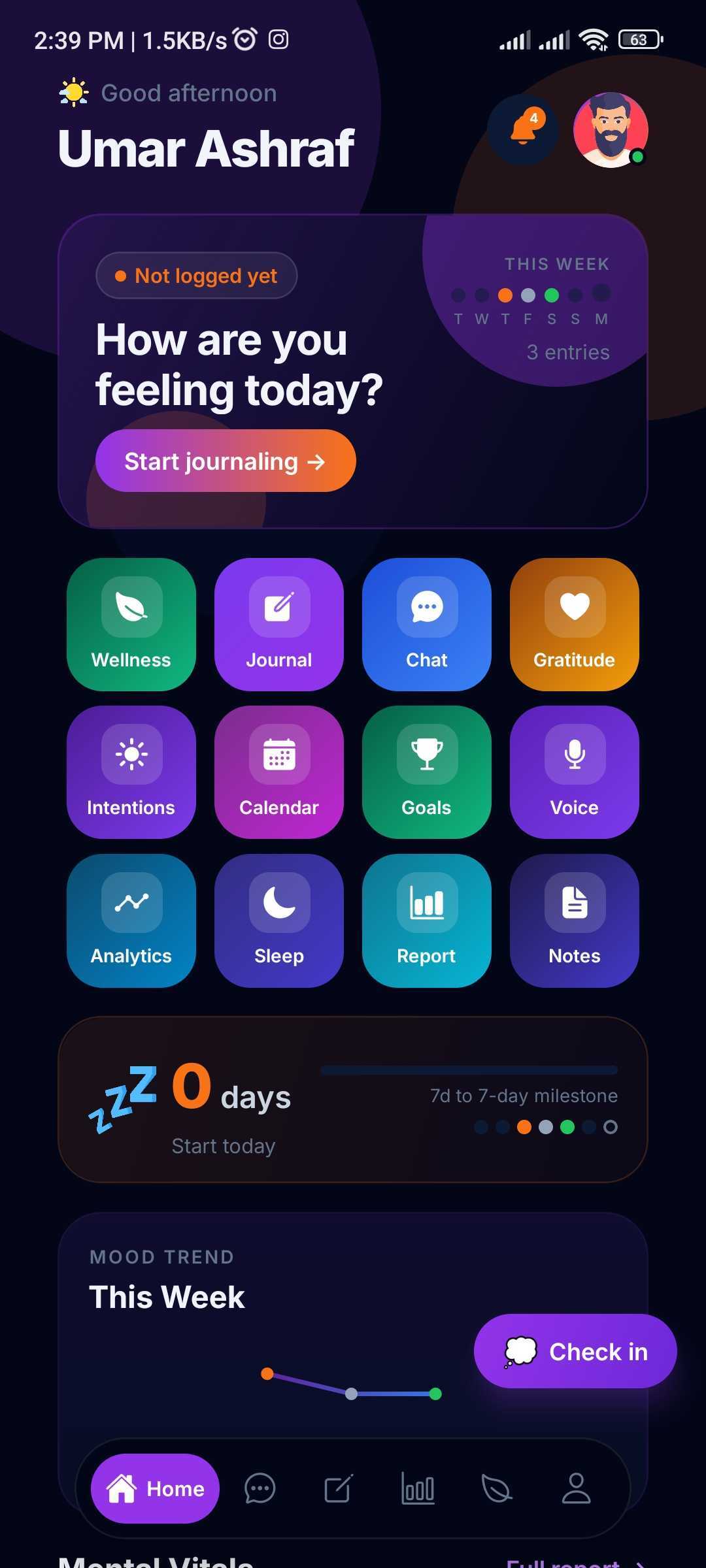 Mindflow Sync - AI-Powered Mental Wellness App screenshot 1
