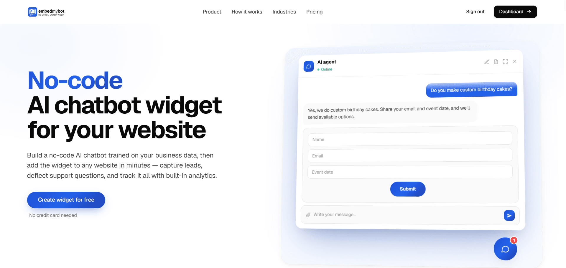 EmbedMyBot - No-Code AI Chatbot Platform screenshot 1